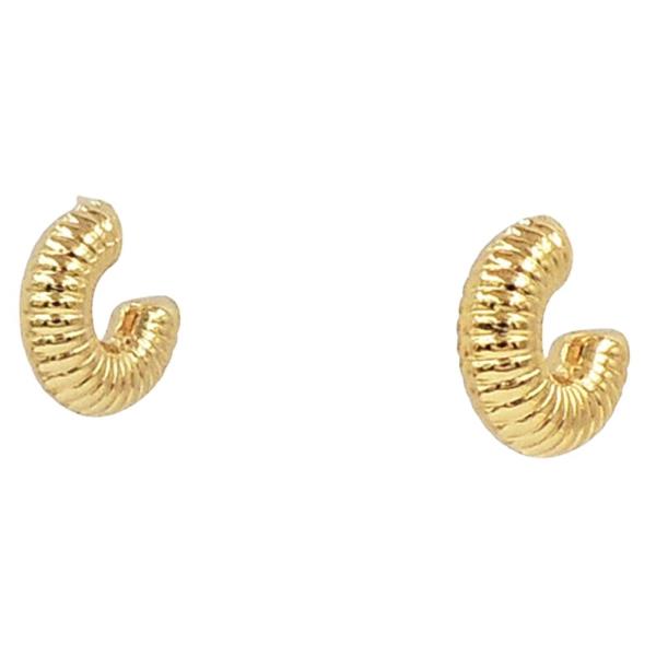 STAINLESS STEEL TEXTURED HOOP EARRING