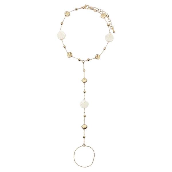 SHELL HAND BEADED CHAIN BRACELET