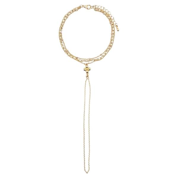 CLOVER MULTI CHAIN HAND BRACELET