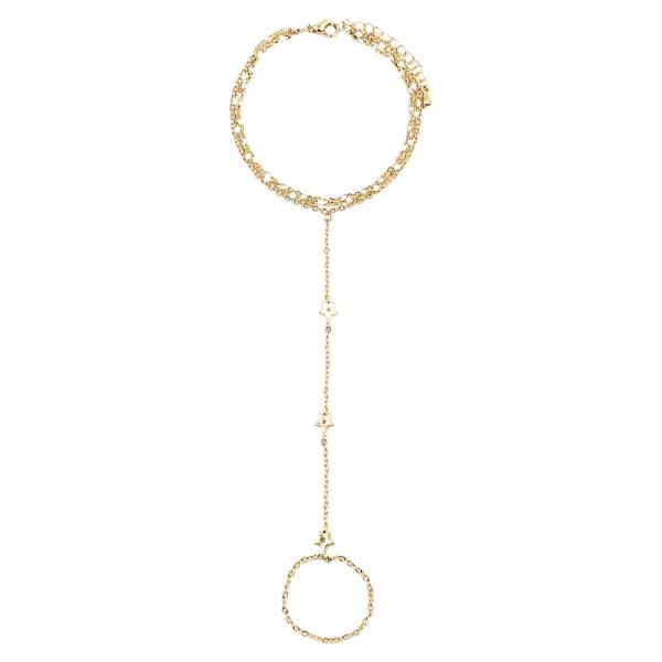 PEARL MULIT CHAIN HAND CHAIN BRACELET
