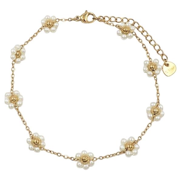 STAINLESS STEEL FLOWER STATION ANKLET