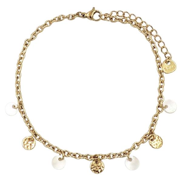 STAINLESS STEEL DISC CHARM ANKLET