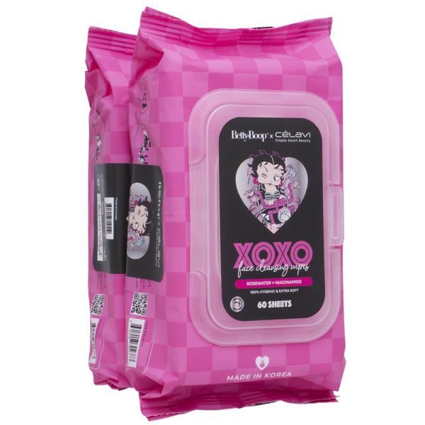 CELAVI X BETTYBOOP 2PC XOXO FACE CLEANSING WIPES PACK