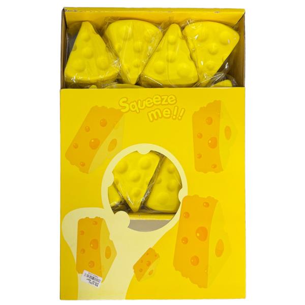 TRIANGLE CHEESE SQUISHY SQUEEZE TOY (12 UNITS)