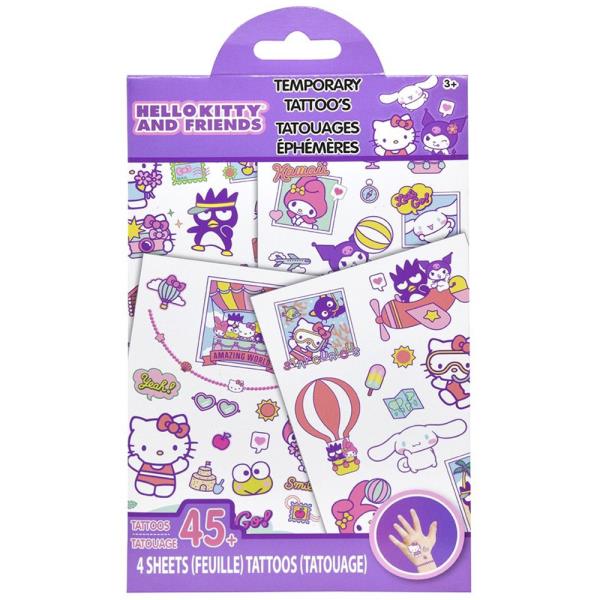 HELLO KITTY 4 SHEETS BODY ART TEMPORARY TATTOOS