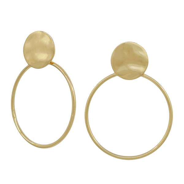 1.5" 10MM ROUND METAL STUD  RING DROP POST EARRINGS