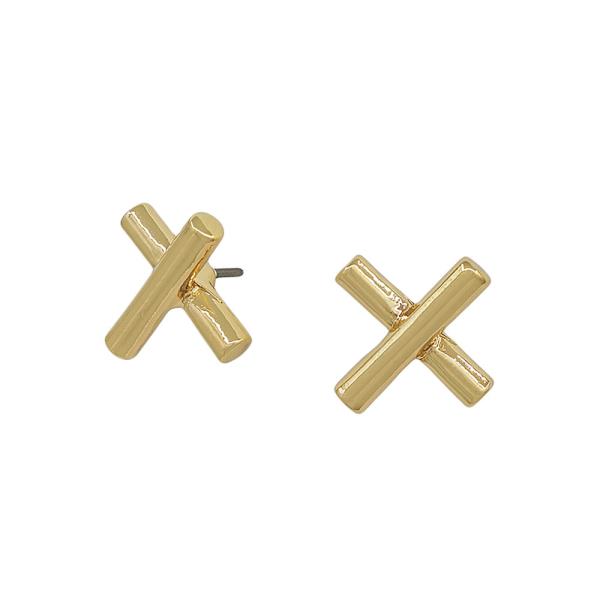 15MM METAL CROSSED STUD