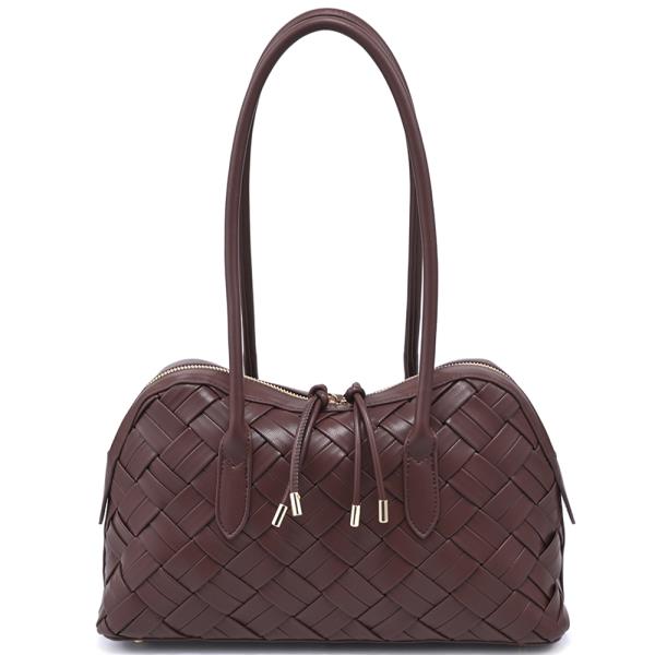 WOVEN DESIGN LOTUS SHOULDER BAG