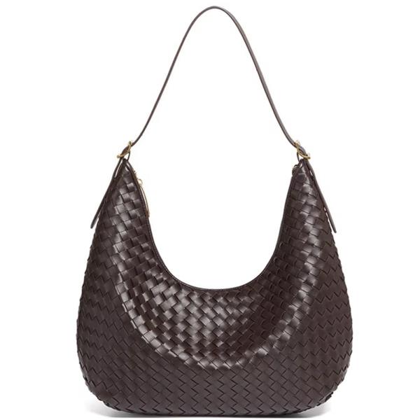 WOVEN TEXTURE SHOULDER HOBO BAG