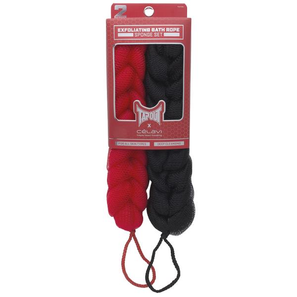 CELAVI X TAPOUT 2PC EXFOLIATING BATH ROPE SPONGE SET