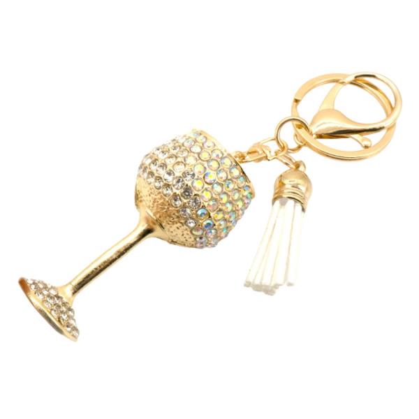 GLASSES W STONE KEYCHAIN