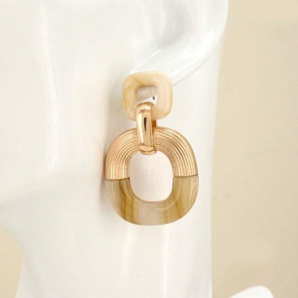 TWO TONE METAL POST EARRING