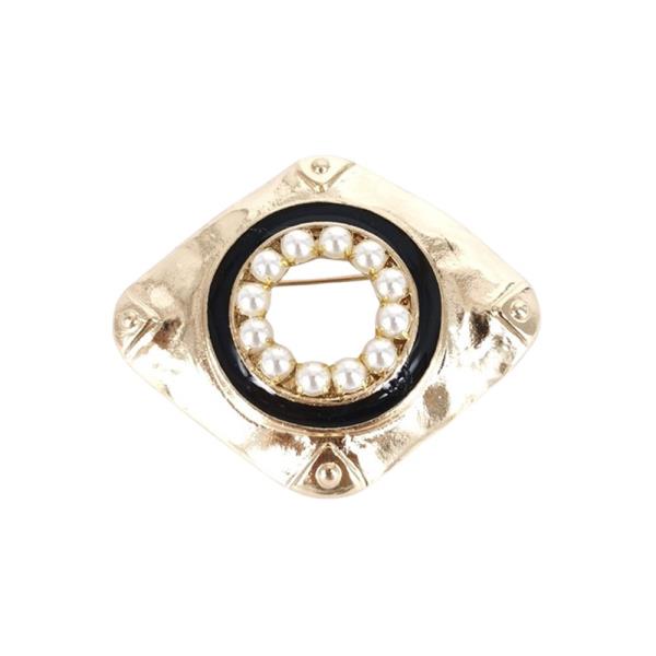 METAL PEARL BROOCH