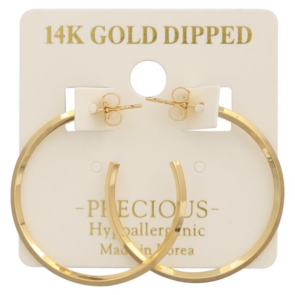 14K GOLD DIPPED OPEN HOOP EARRING