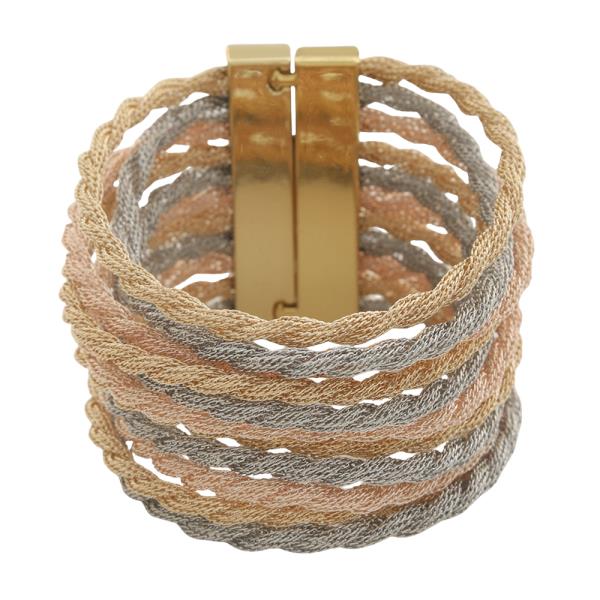 METAL MULTI STRAND ROPE MAGNETIC BRACELET