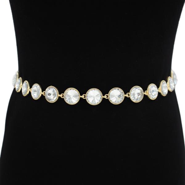 RHINESTONE STONE CHAIN BELT