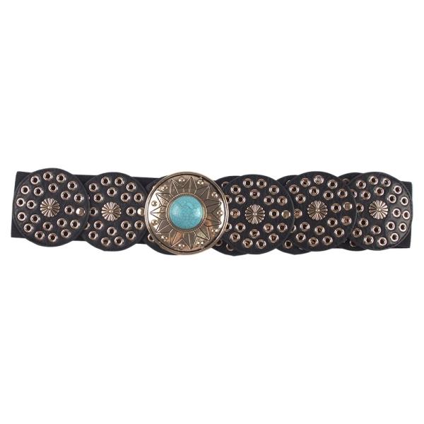 Y2K TQ STONE WESTERN ROUND BELT