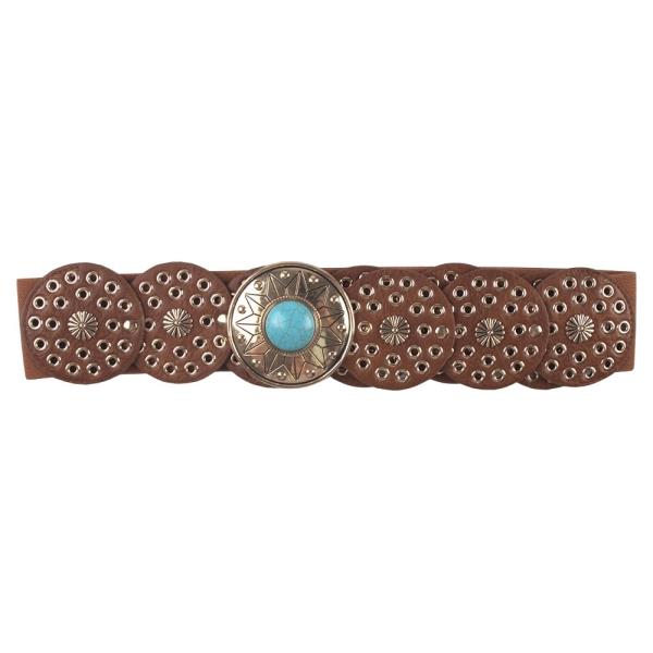 Y2K TQ STONE WESTERN ROUND BELT