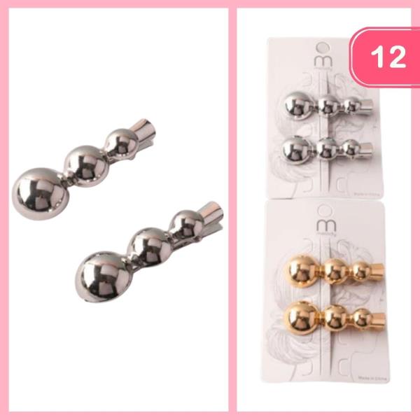 TRIPLE ORB HAIR CLIPS (12 UNITS)