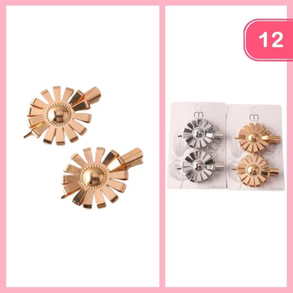 DISC BUTTON FLOWER CLIPS (12 UNITS)