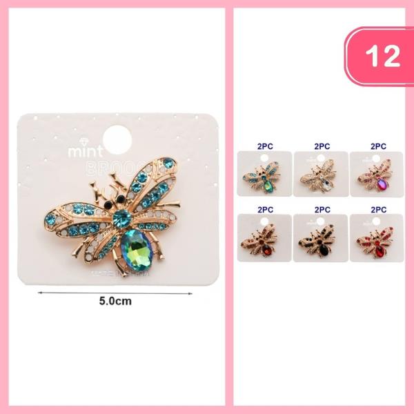 RHINESTONE BEE BROOCH (12 UNITS)