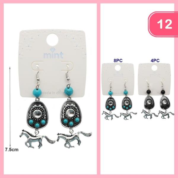 WESTERN STYLE DANGLE EARRINGS (12 UNITS)