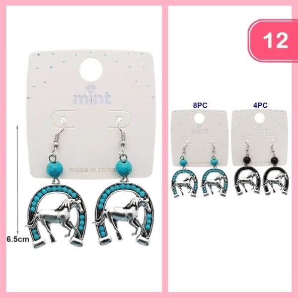 WESTERN STYLE HORSE SHOE DANGLE EARRING (12 UNITS)