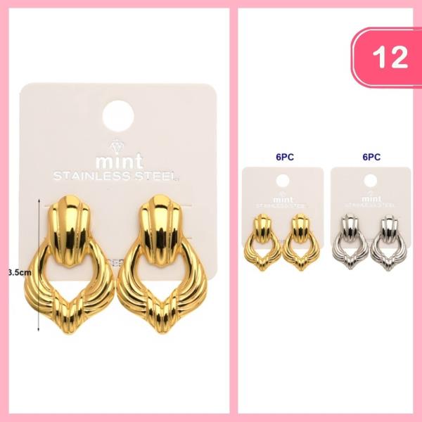 STAINLESS STEEL DOOR KNOCKER POST EARRINGS (12 UNITS)