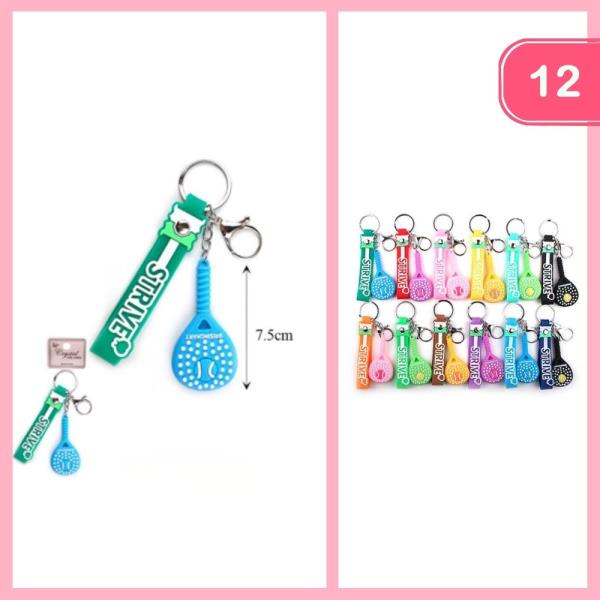 PICKLE BALL THEMED KEYCHAIN (12 UNITS)