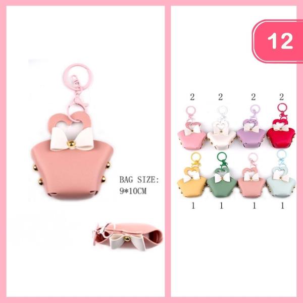 MINI HANDBAG W/BOW KEYCHAIN (12 UNITS)