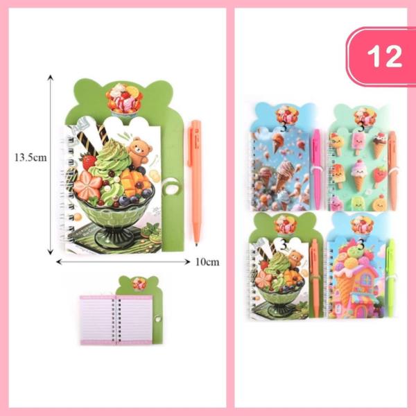 CUTE NOTEBOOK PEN SET (12 UNITS)