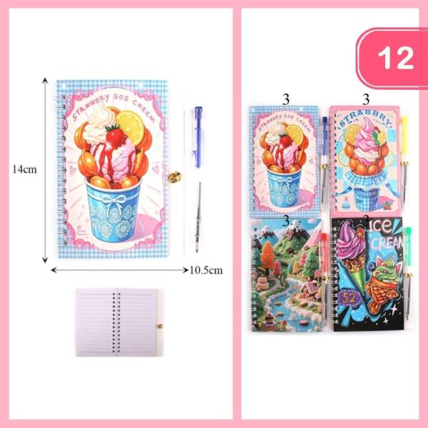 CUTE NOTEBOOK PEN SET (12 UNITS)