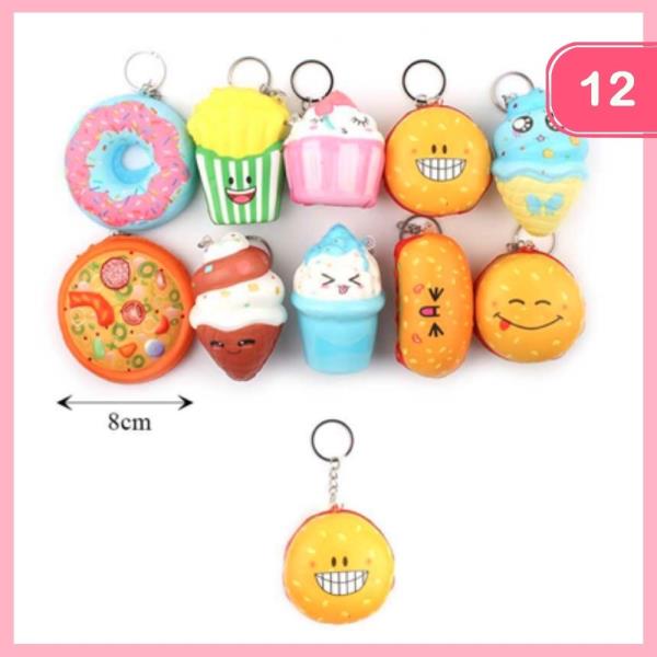 FOOD SPONGE SQUISHY KEYCHAIN (12 UNITS)
