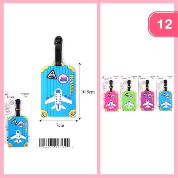 TRAVEL AIRPLANE PATTERN LUGGAGE TAG (12 UNITS)