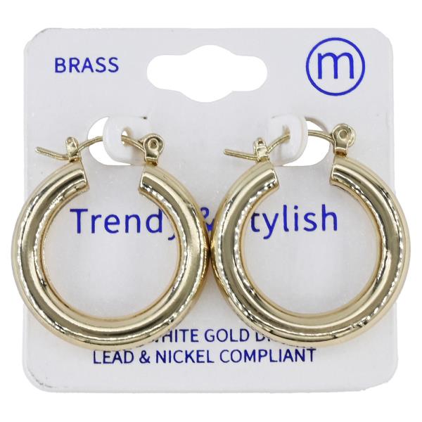BRASS PINCATCH HOOP EARRINGS