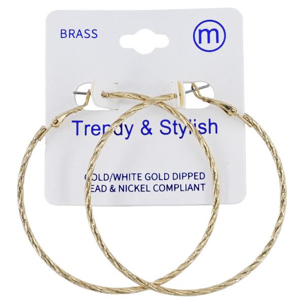 BRASS PINTCATCH HOOP EARRINGS