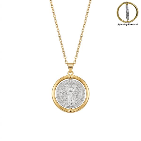 RELIGIOUS MEDAL STAINLESS STEEL NECKLACE
