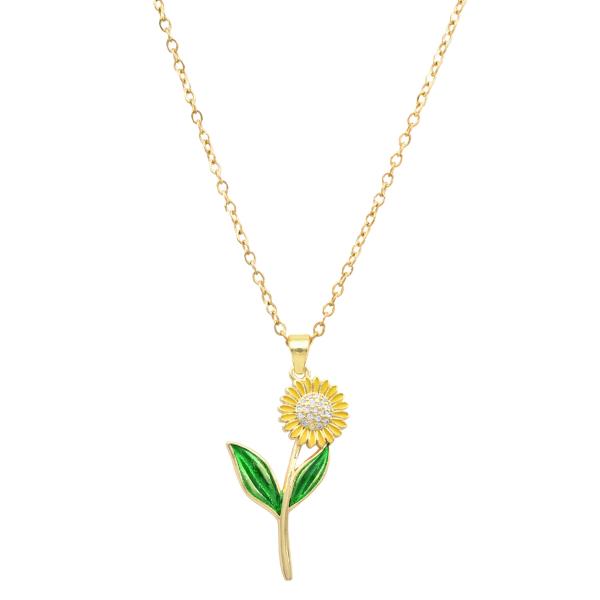 SUNFLOWER STAINLESS STEEL NECKLACE