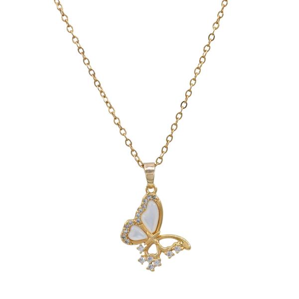 BUTTERFLY STAINLESS STEEL PENDANT NECKLACE
