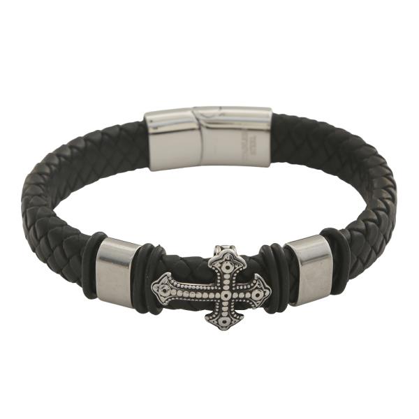 WOVEN CROSS DESIGN BRACELET