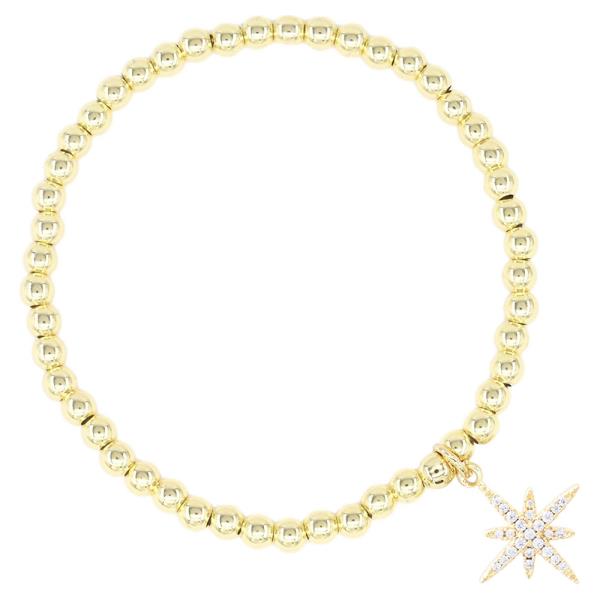 NORTH STAR STAINLESS STEEL BALL STRETCH BRACELET