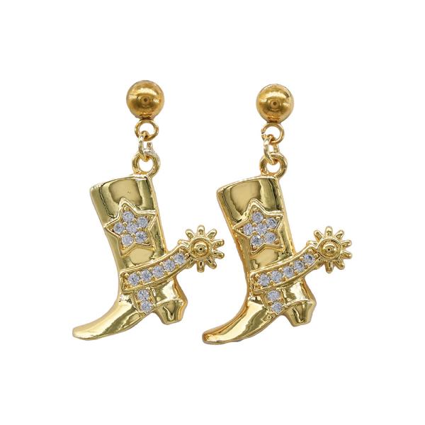 COWBOY BOOT STAINLESS STEEL POST EARRING