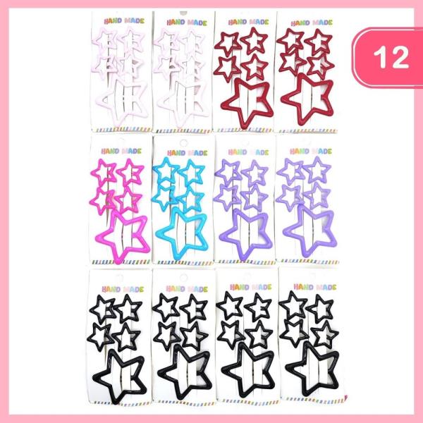 STAR HAIR SNAP HAIR CLIP (12 UNITS)