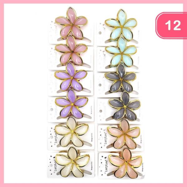PLUMERIA FLOWER HAIR CLAW CLIP (12 UNITS)
