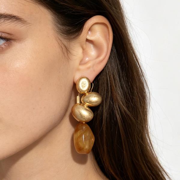 RESIN BEAD DROP EARRING