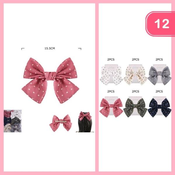 HEART PATTERN HAIR BOW (12 UNITS)