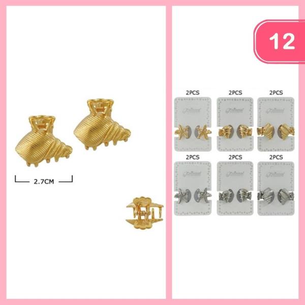 METAL SEA SHELL HAIR CLIP (12 UNITS)
