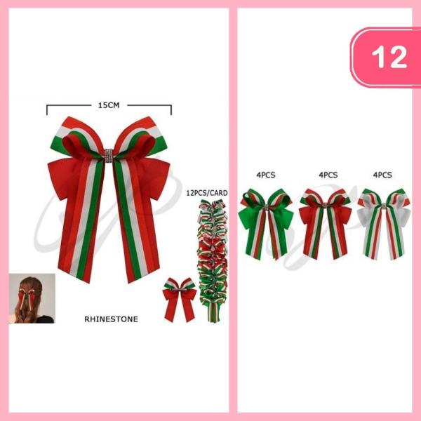 RHINESTONE EMBELLISHMENT HAIR BOW(12 UNITS)