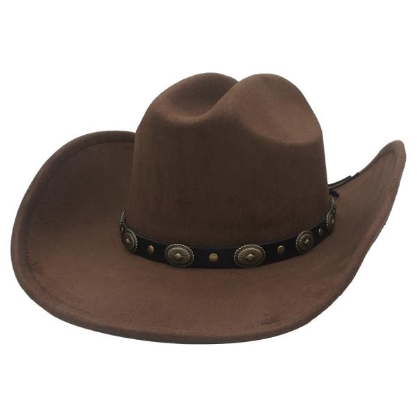 RUFFLE RIPPLE CONCHO BAND MICROSUEDE COWBOY HAT