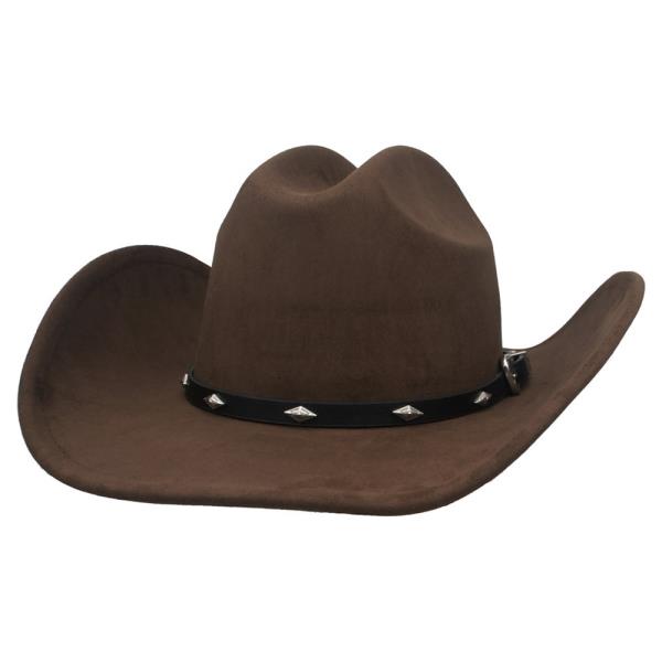 DIAMOND BUCKLE WESTERN MICROSUEDE COWBOY HAT
